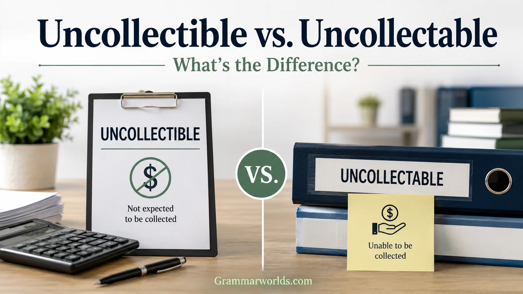 Uncollectible vs. Uncollectable