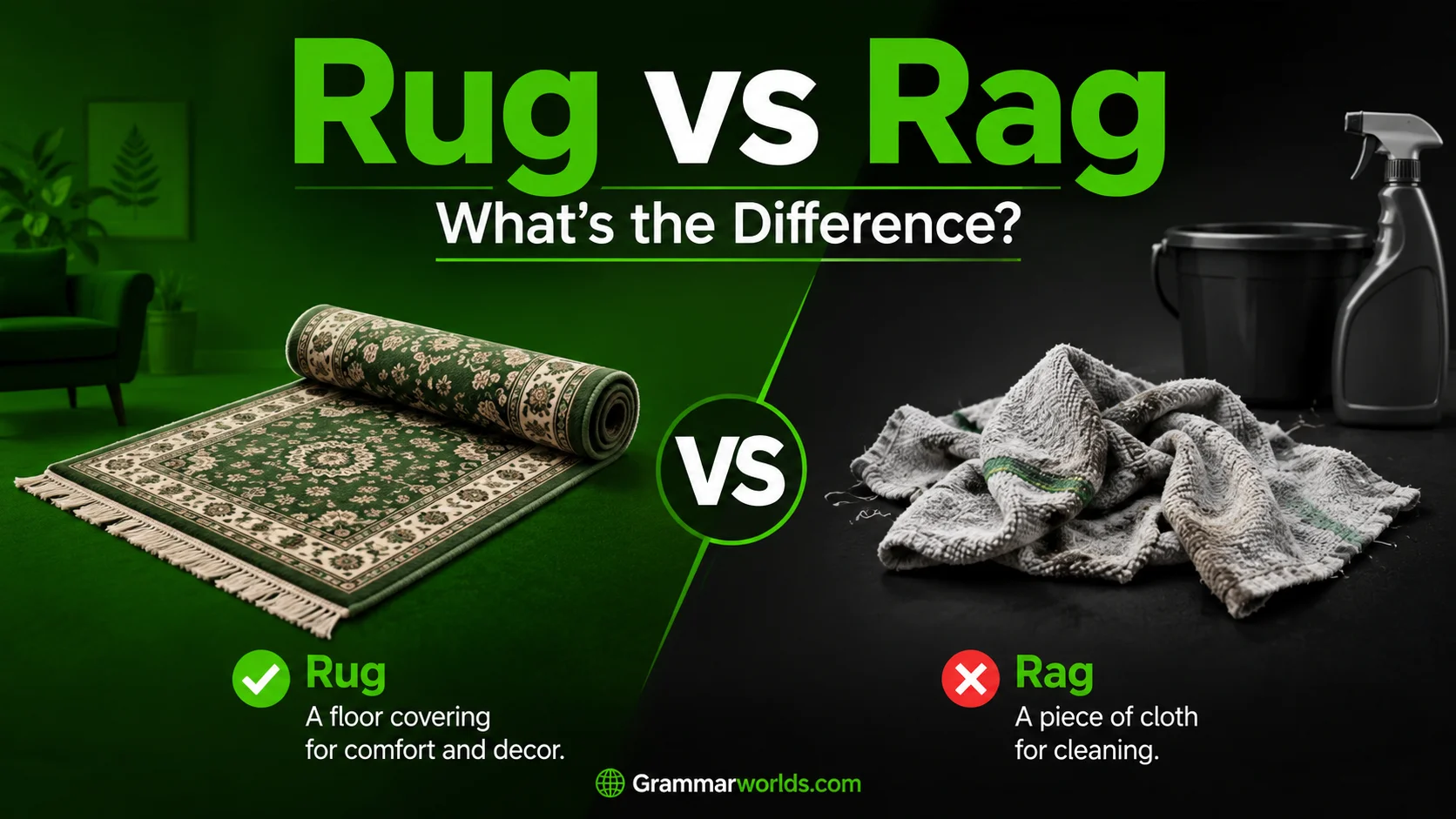 Rug vs Rag: What's the Difference?