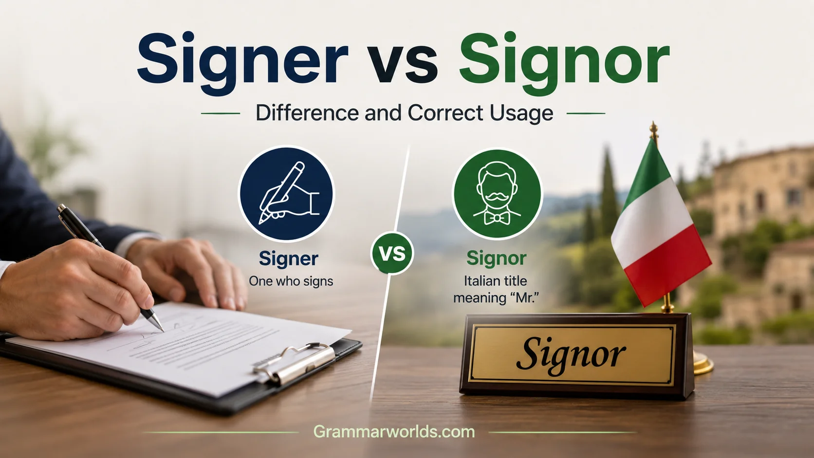 Signer vs Signor
