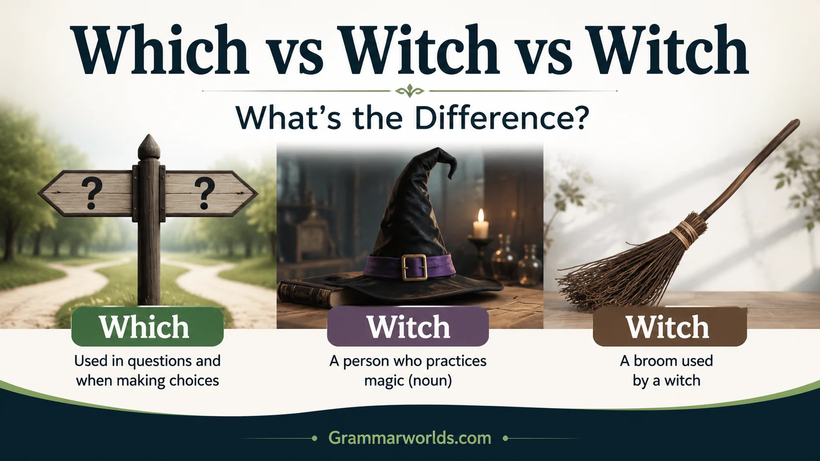 Which vs Witch vs Witch What’s the Difference?